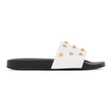 Versace White Leather Medusa Stud Sandals