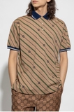 Striped Printed Cotton-Blend Piqué Polo Shirt