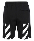 Off-White OMCI006C99FLE001 DIAG HELVETICA Shorts - Black