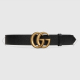 Reversible leather belt with Double G buckle