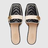 Gucci Slipper With Double G Leather 'Black'