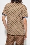 Striped Printed Cotton-Blend Piqué Polo Shirt