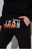 DSQUARED2 BLACK SWEATPANTS WITH LOGO