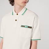 Cotton polo with Web and Interlocking G