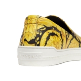 VERSACE BAROCCO PRINT LEATHER SLIP-ON