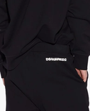 DSQUARED2 BLACK SWEATPANTS WITH DROPPED CROTCH