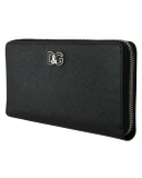 DOLCE & GABBANA Men's Black Dauphine Leather Continental Clutch Wallet