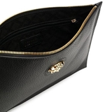 Versace Medusa Gold Black Calfskin Leather Clutch