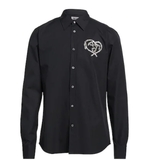 Men's Crystal-Embellished Black Logo Shirt