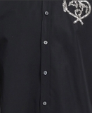 Men's Crystal-Embellished Black Logo Shirt