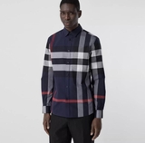 Burberry Check Stretch Cotton Poplin Shirt