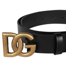 Dolce & Gabbana LOGO BUCKLE Belt - Black