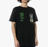 OFF-WHITE Skeleton Character Printing Short Sleeve Ordinary Version Black