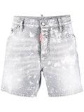 Dsquared2 bleached-effect denim shorts