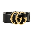 GG MARMONT LEATHER BELT WITH SHINY BUCKLE - 3cm