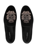 Dolce & Gabbana velvet-finish embroidered slippers