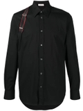 Alexander McQueen shoulder brace detail black shirt