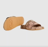 Gucci Maxi GG Canvas Slide Sandal 'Brown'