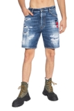 Dsquared2 logo-appliqué distressed denim shorts