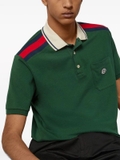 Gucci Interlocking G cotton green polo shirt