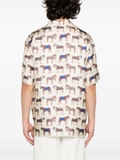 Gucci horse-pGucci horse-print silk shirtrint silk shirt