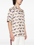 Gucci horse-pGucci horse-print silk shirtrint silk shirt