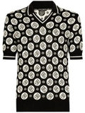 Dolce & Gabbana logo-print silk polo shirt