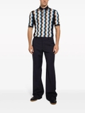 Dolce & Gabbana zig-zag silk polo shirt