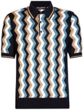 Dolce & Gabbana zig-zag silk polo shirt