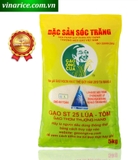 Gạo Đặc Sản Sóc Trăng ST25 - Lúa Tôm ngon nhất thế giới 2019 & 2023 (chính hãng Ông Cua) - túi 5kg