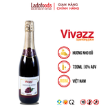 Vivazz Sparkling Juice - Nước Trái Cây Tự Nhiên Có Ga - Nho Đỏ - Chai 720ML