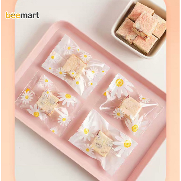 Túi đựng bánh cookies hoa cúc 7*10cm (20c)