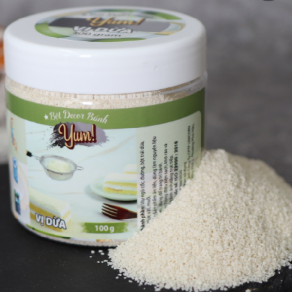 Bột rắc trang trí bánh Yum màu trắng ngà (vị dừa) 100g