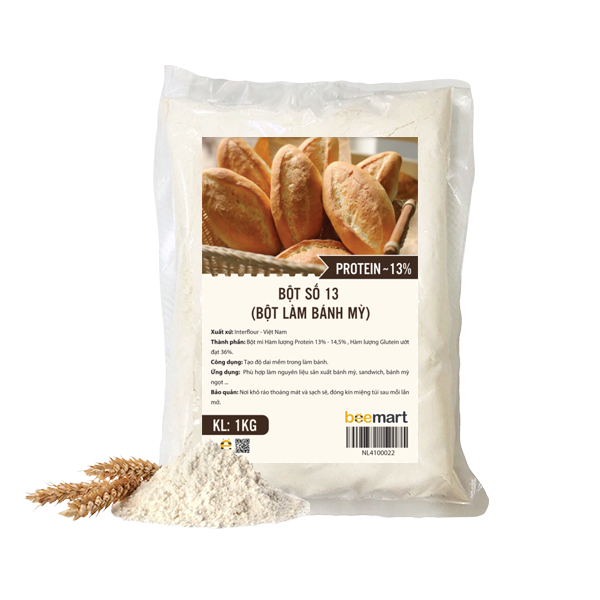 Bột số 13 (Bột làm bánh mỳ) Beemart 1kg