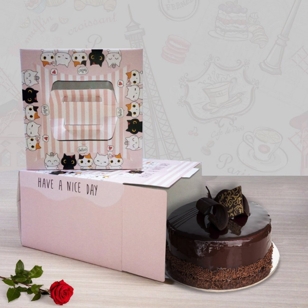 Hộp gato quai xách kèm đế mèo may mắn size 30cm