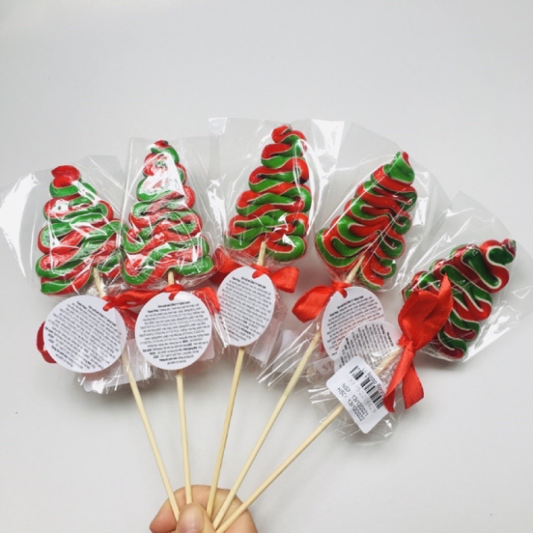 Kẹo cây thông đường Giáng sinh màu đỏ 6cm