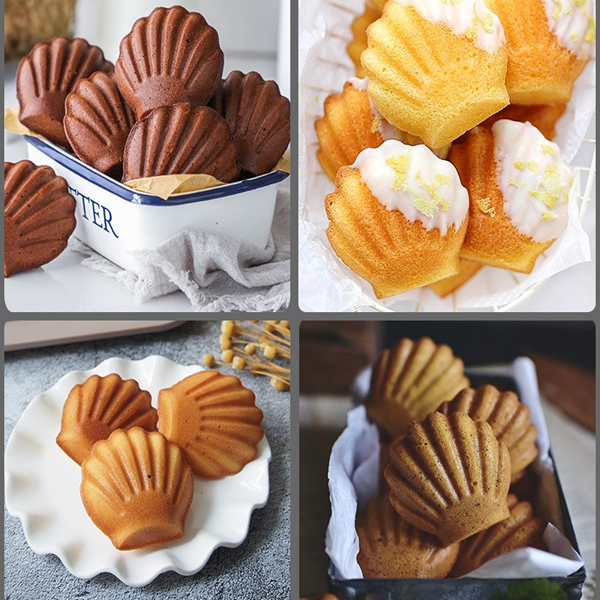 Khuôn bánh 12 ô sò tròn màu đen WK9874