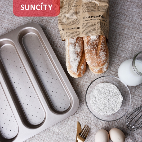 Khuôn nướng bánh mì baguette 3 ô cao cấp Suncity