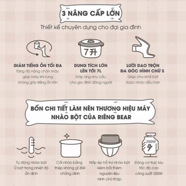 Máy trộn và nhồi bột Bear 7L DM-B70V1