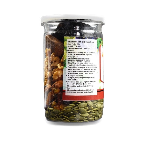 Mix nhân hạt khô và trái cây 500g