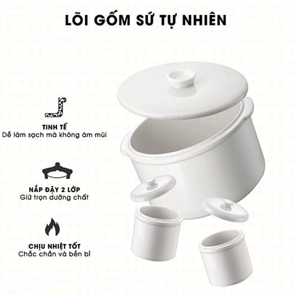 Nồi nấu chậm Bear 1,6L