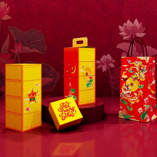 Bộ túi hộp trung thu Rước đèn 4 bánh