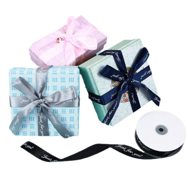 Ruy băng Just for you màu đen 2,5cm