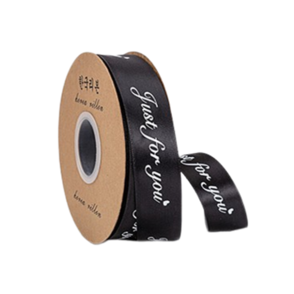 Ruy băng Just for you màu đen 2,5cm