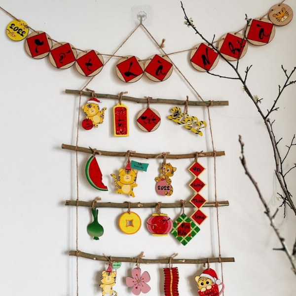 Set đồ gỗ treo Tết 2 ( An Khang, May mắn)