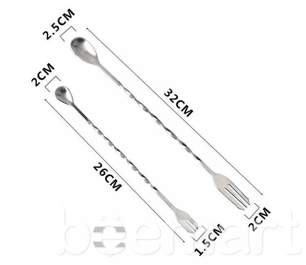 Thìa dĩa 2 đầu inox 26cm