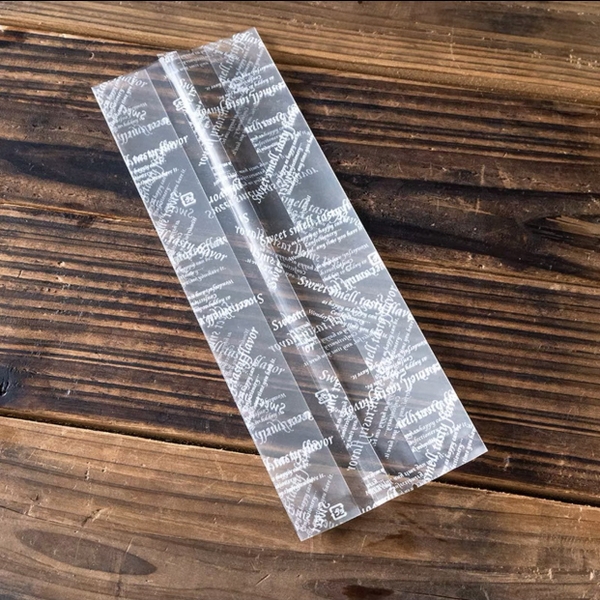 Túi đựng cookie trong chữ trắng dài (10c)