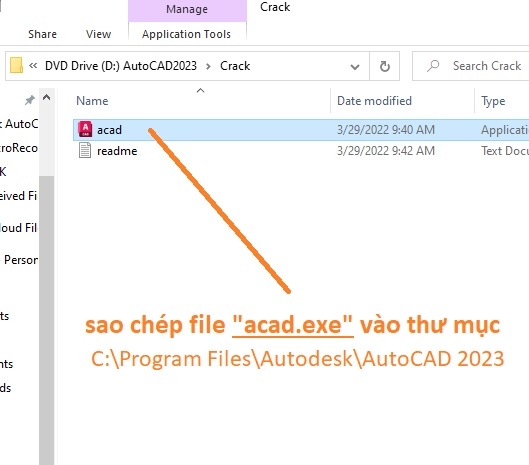 Crack AutoCAD 2023 Bước 3