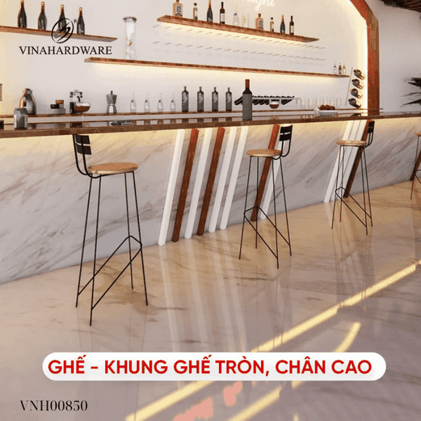 Ghế Bar Chân Cao Khung Tròn Vinahardware Kích Thước 0.85m