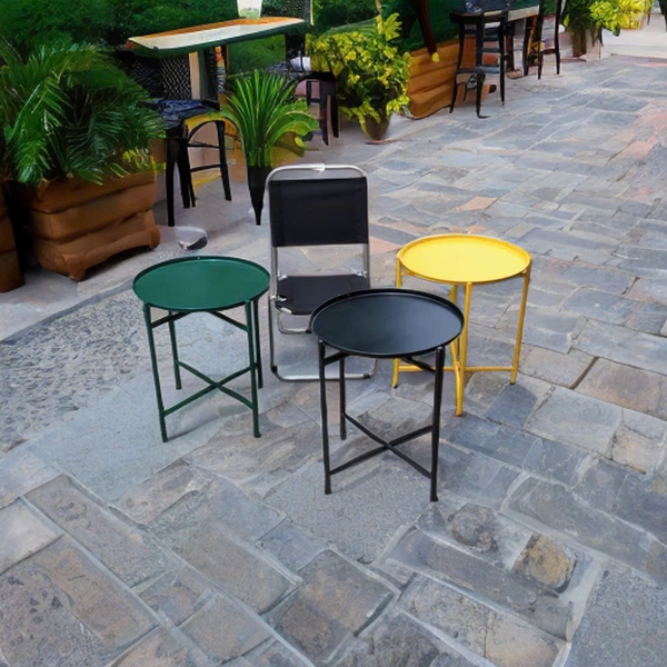 Bàn cafe mặt sắt xếp gọn Vinahardware